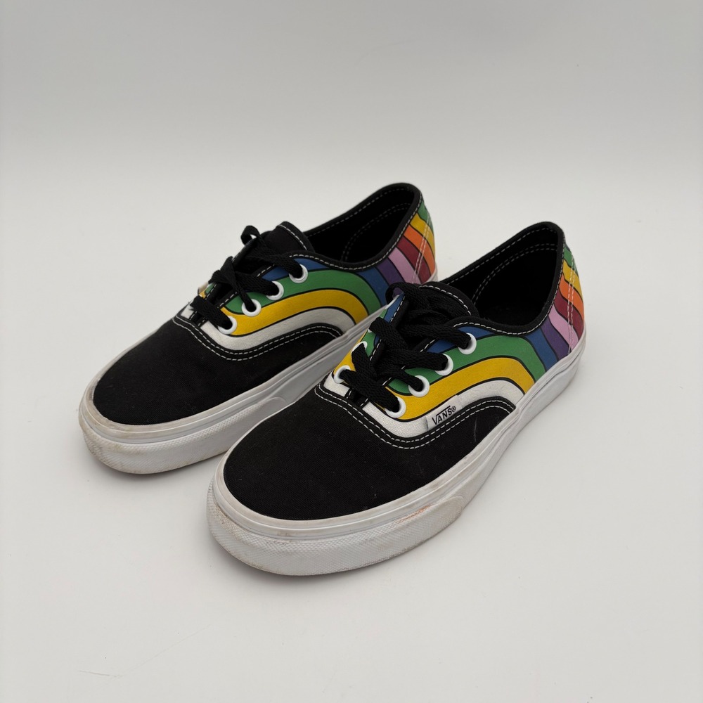 Vans Authentic Refract Rainbow Skate Shoes W 6.5 / M 5 Black‎ Low Top Sneakers